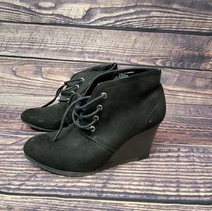Like new Arizona Jean Co Black Wedge Booties. Size 7.5.